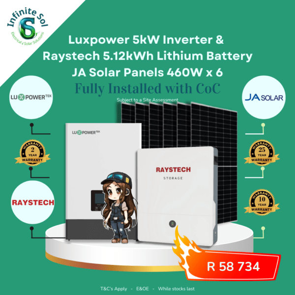 Luxpower/Raystech 5kW & 6 x 460W JA Solar Panels Solar System Infinite Sol