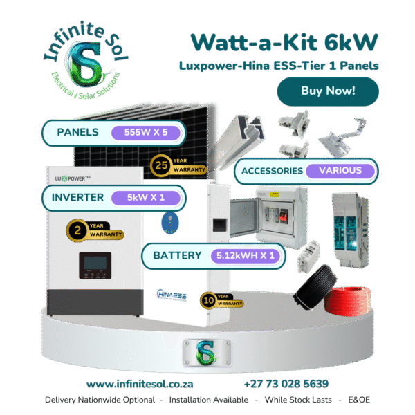 IN000403 Watt-a-Kit 6kW (Luxpower-Hina ESS-Panels Infinite Sol