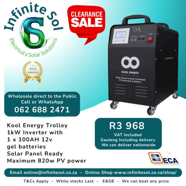 12511-Kool-Energy-1kW-24V-Inverter-x-100AH-12v-Gel-Battery-KE1000-Infinite-Sol